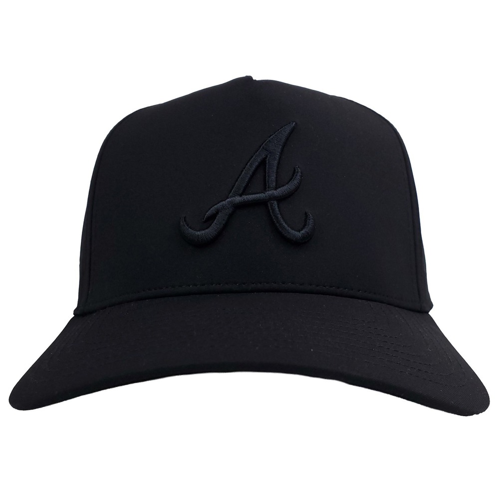 Atlanta Braves Mitchell‎ & Ness MLB Pro Fit Snapback Hat Cap 3D Logo Black New
